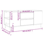 Tavolino Salotto Rovere Marrone 102x44,5x50cm Legno Multistrato