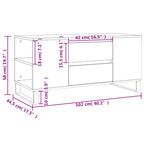 Tavolino da Salotto Rovere Fumo 102x44,5x50cm Legno Multistrato