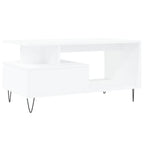 Tavolino da Salotto Bianco 90x49x45 cm in Legno Multistrato