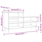Scarpiera Grigio Cemento 102x36x60 cm in Legno Multistrato