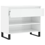 Scarpiera Bianco Lucido 70x36x60 cm in Legno Multistrato