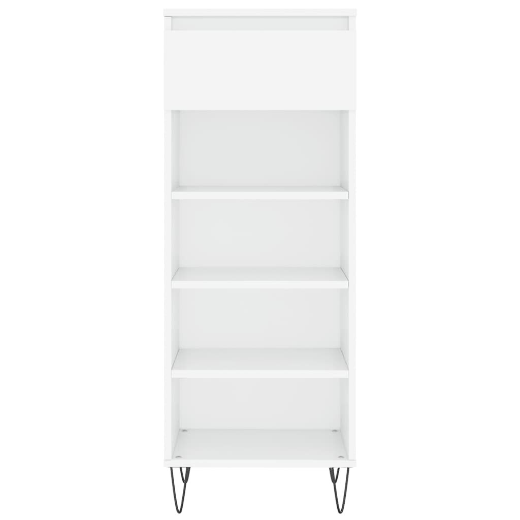 Scarpiera Bianco Lucido 40x36x105 cm in Legno Multistrato