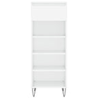 Scarpiera Bianco Lucido 40x36x105 cm in Legno Multistrato