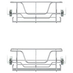 Cestelli in Filo Metallico Estraibili 2 pz Argento 45 cm