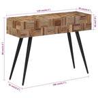 Tavolino Consolle 110x34x80 cm Teak Massello di Recupero