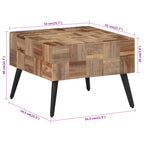 Tavolino da Salotto Grigio 55x55x40cm Massello Teak di Recupero