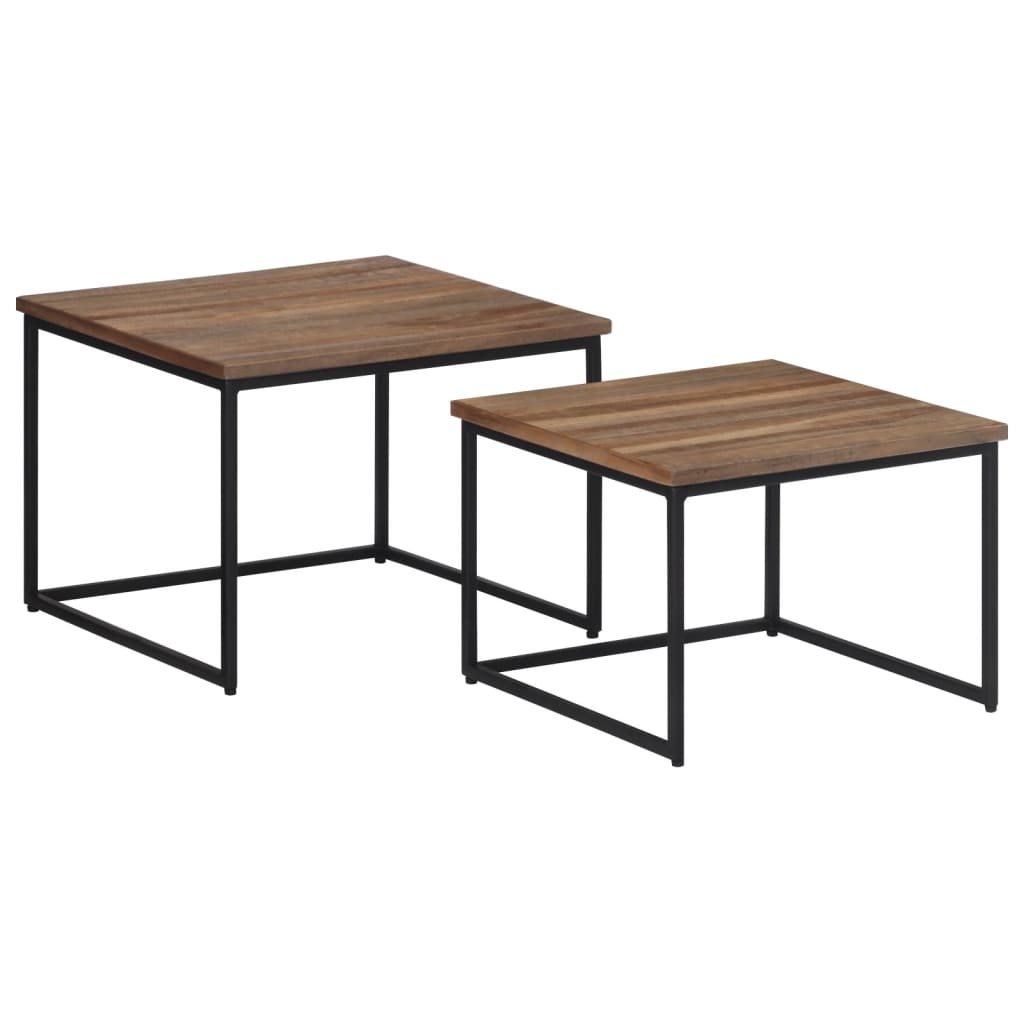 Tavolini a Incastro 2 pz in Legno Massello di Teak
