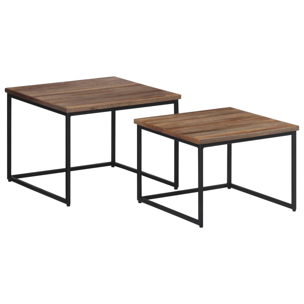 Tavolini a Incastro 2 pz in Legno Massello di Teak