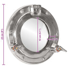 Specchio da Parete Design Oblò Ø23 cm in Alluminio e Vetro