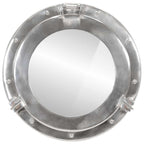 Specchio da Parete Design Oblò Ø38 cm in Alluminio e Vetro