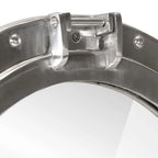 Specchio da Parete Design Oblò Ø38 cm in Alluminio e Vetro