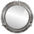 Specchio da Parete Design Oblò Ø50 cm in Alluminio e Vetro
