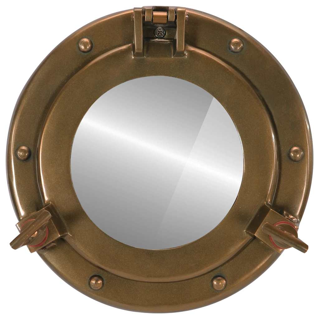 Specchio da Parete Design Oblò Ø23 cm in Alluminio e Vetro