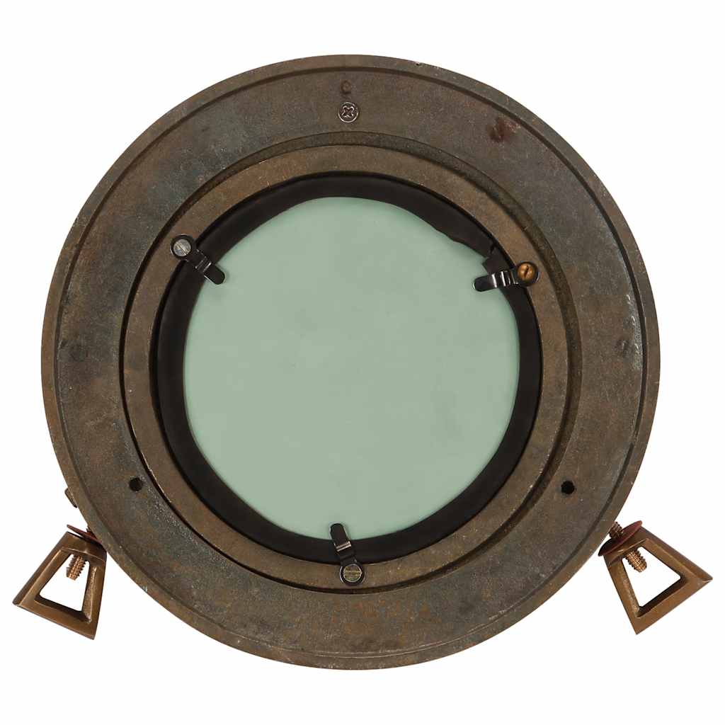 Specchio da Parete Design Oblò Ø23 cm in Alluminio e Vetro