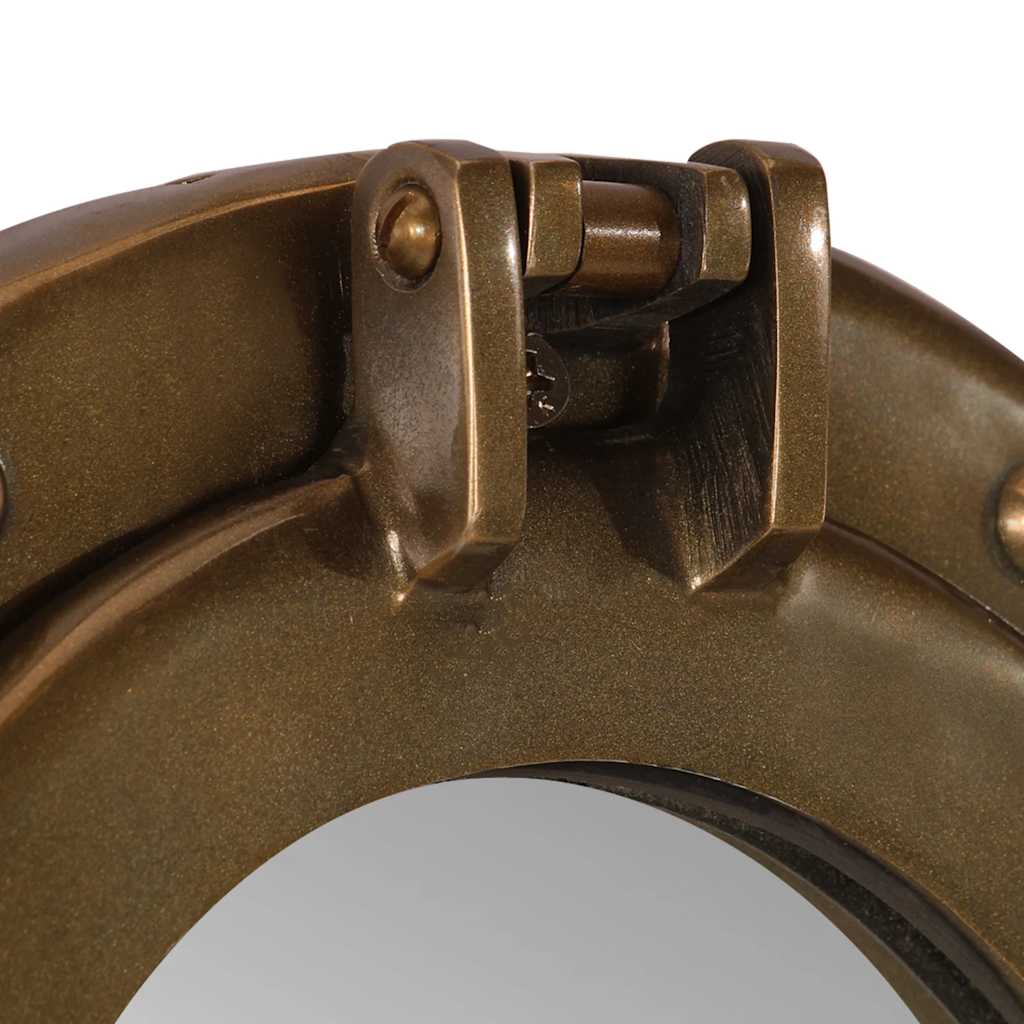 Specchio da Parete Design Oblò Ø23 cm in Alluminio e Vetro