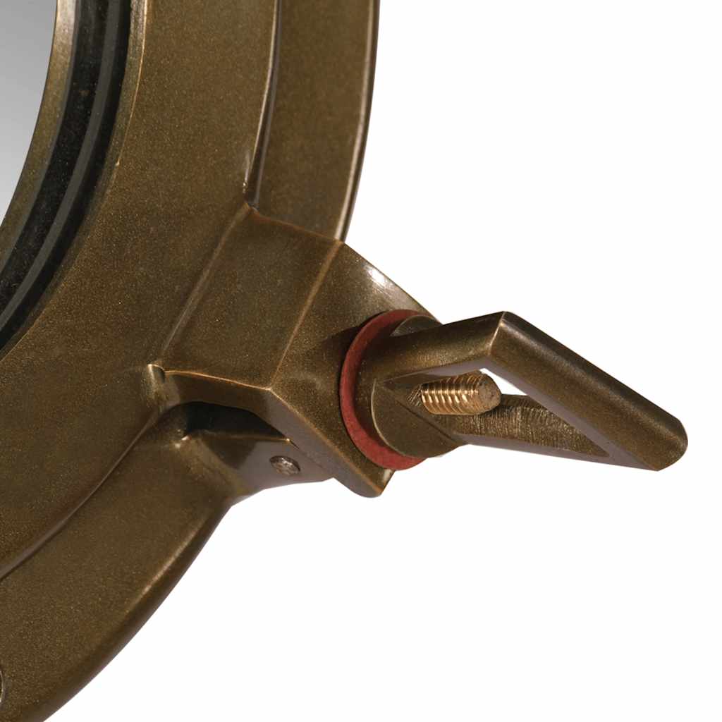 Specchio da Parete Design Oblò Ø23 cm in Alluminio e Vetro
