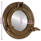 Specchio da Parete Design Oblò Ø23 cm in Alluminio e Vetro