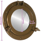 Specchio da Parete Design Oblò Ø30 cm in Alluminio e Vetro