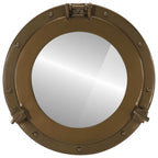 Specchio da Parete Design Oblò Ø38 cm in Alluminio e Vetro