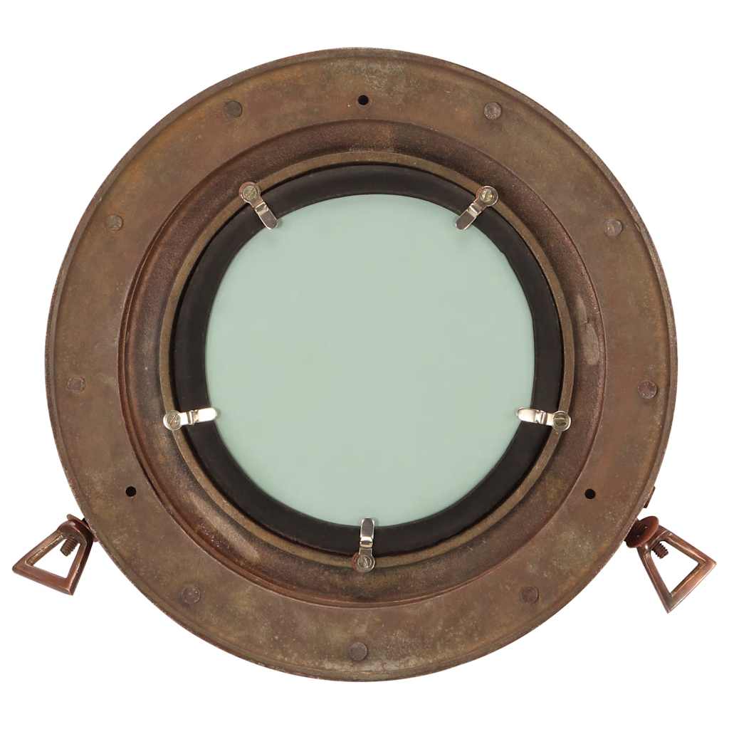 Specchio da Parete Design Oblò Ø30 cm in Alluminio e Vetro