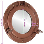 Specchio da Parete Design Oblò Ø30 cm in Alluminio e Vetro