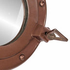Specchio da Parete Design Oblò Ø38 cm in Alluminio e Vetro
