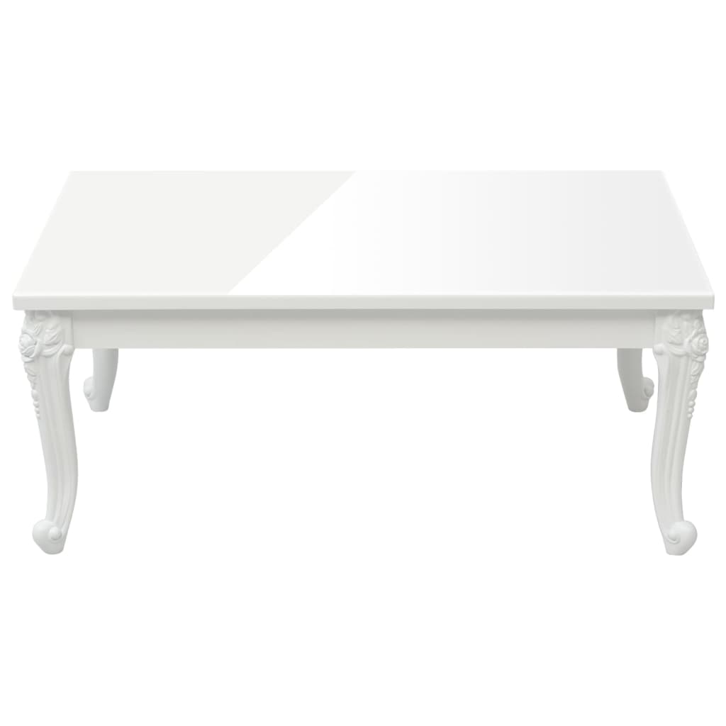 Tavolino da Salotto Bianco Lucido 100x50x42cm Legno Multistrato