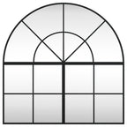 Specchio da Parete Nero 80x80 cm Arco in Ferro