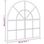Specchio da Parete Nero 80x80 cm Arco in Ferro