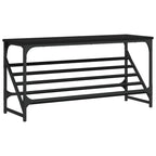 Scarpiera Nera 90x30x45 cm in Legno Multistrato