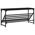 Scarpiera Nera 90x30x45 cm in Legno Multistrato