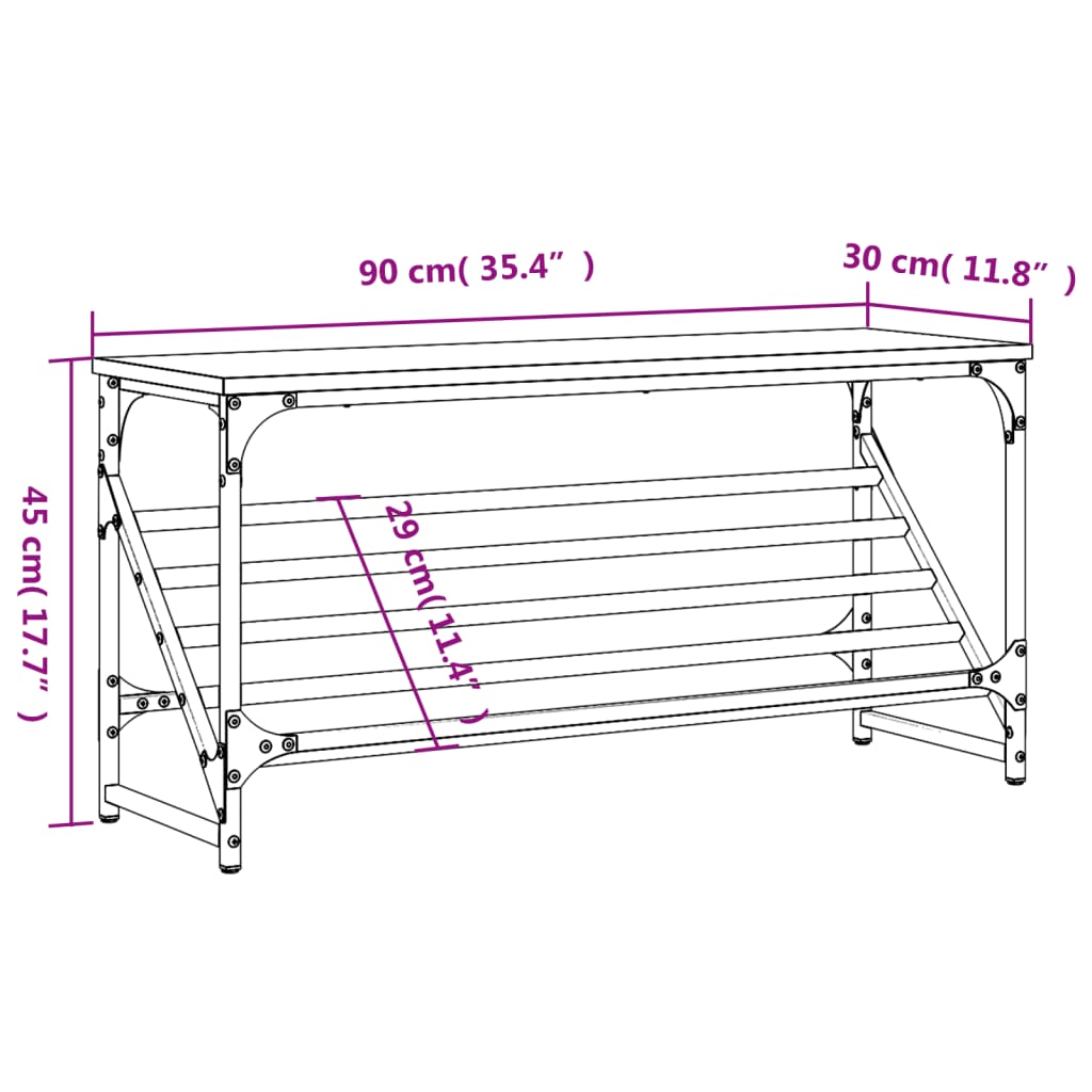 Scarpiera Nera 90x30x45 cm in Legno Multistrato