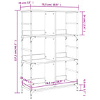 Libreria Grigio Sonoma 78,5x33x117,5 cm in Legno Multistrato