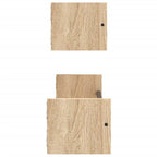 Mensole a Parete con Aste 2pz Rovere Sonoma 60x16x14 cm