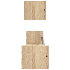 Mensole a Parete con Aste 2pz Rovere Sonoma 80x16x14 cm