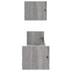 Mensole a Parete con Aste 2pz Grigio Sonoma 80x16x14 cm