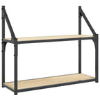 Mensola da parete a 2 ripiani in rovere Sonoma 60x21x51 cm in legno ingegnerizzato