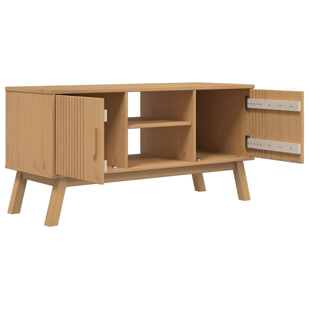 Mobile TV OLDEN Marrone 114x43x57 cm in Legno Massello di Pino
