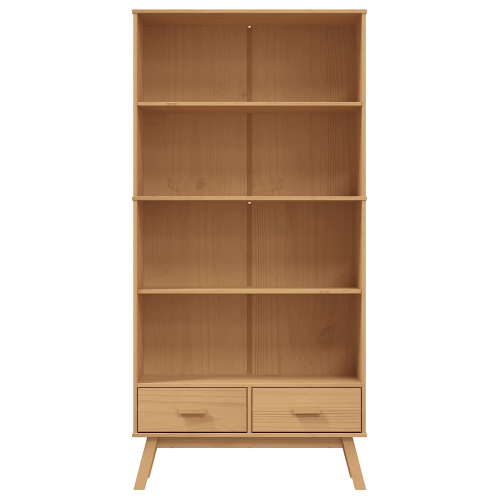 Libreria 4 Ripiani OLDEN Marrone in Legno Massello di Pino