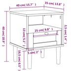 Comodino SENJA Marrone Aspetto Rattan 40x35x48 cm in Legno Pino