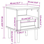 Comodino SENJA Bianco Aspetto Rattan 40x35x48 cm in Legno Pino