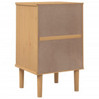 Comodino SENJA Aspetto Rattan Marrone 40x35x65 cm in Legno Pino