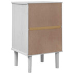 Comodino SENJA Aspetto Rattan Bianco 40x35x65 cm in Legno Pino