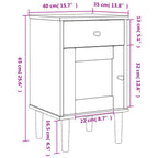 Comodino SENJA Aspetto Rattan Nero 40x35x65 cm in Legno Pino