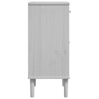 Comodino SENJA Aspetto Rattan Bianco 40x35x80 cm in Legno Pino