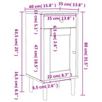 Comodino SENJA Aspetto Rattan Bianco 40x35x80 cm in Legno Pino