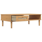 Tavolino SENJA Aspetto Rattan Marrone 100x55x33 Legno Massello
