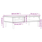 Tavolino SENJA Aspetto Rattan Marrone 100x55x33 Legno Massello