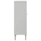 Scarpiera SENJA Aspetto Rattan Bianco 59,5x35x107 cm Massello