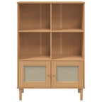 Credenza SENJA Aspetto Rattan Marrone 90x35x130 cm Legno Pino